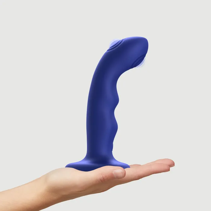 Female Sex Toys Lovely Planet Strap on Me GSpot Tapping Silicone Dildo Blue