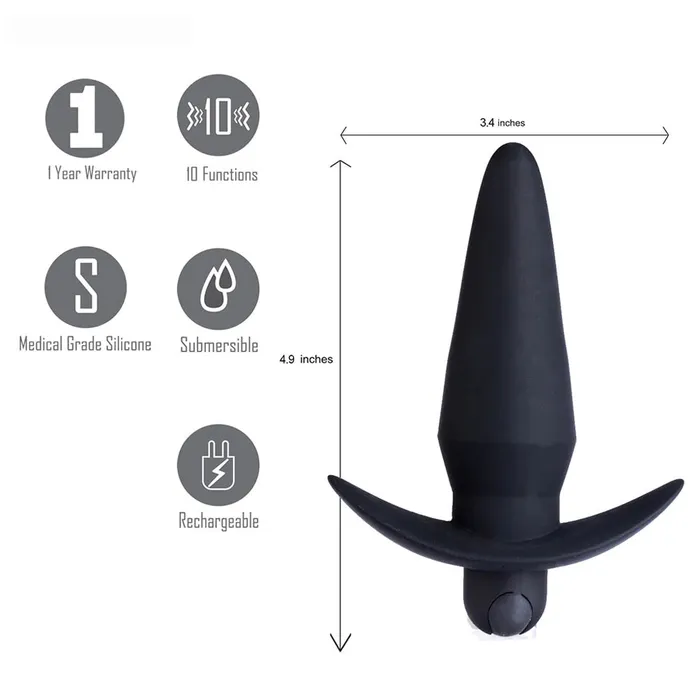 Female Sex Toys Maia Toys CODY USB Rechargeable Silicone 10Function Vibrating Anal Plug Bullet Vibrator