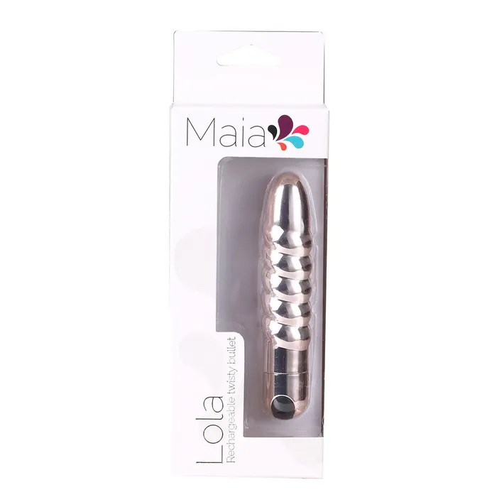 Female Sex Toys MAIA TOYS LOLA USB Rechargeable 10Function Vibrating Twisty Bullet Rose Gold Maia Toys