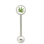 Female Sex Toys Painful Pleasures 14g 58 Pot Leaf 420 Straight Barbell