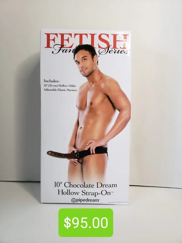 Female Sex Toys Pleasher Spot 10 inch Chocolate Dream Hollow Strap On