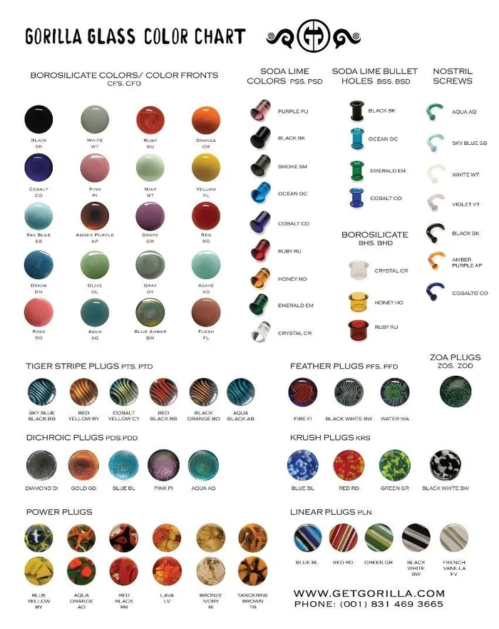 Gorilla Glass Color Front Double Flared Plug Price Per 1 Gorilla Glass Anal