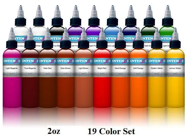 Intenze Anal Basic 2oz Color Set Intenze Tattoo Ink 19 Bottles