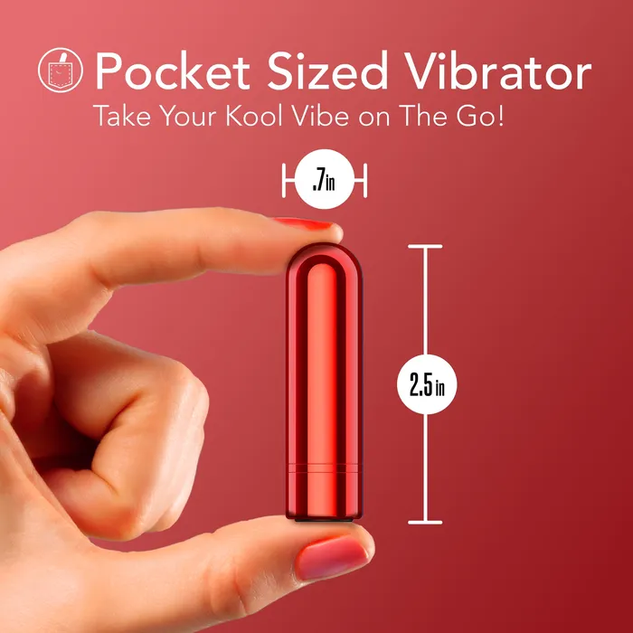 Kool Vibes Rechargeable Mini Bullet Red Blush Vibrators