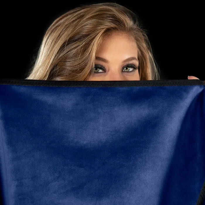 Liberator Vibrators Liberator Fascinator Throw Travel Sized Velvety Sex Blanket Blue