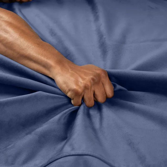 Liberator Vibrators Liberator Fascinator Throw Travel Sized Velvety Sex Blanket Blue