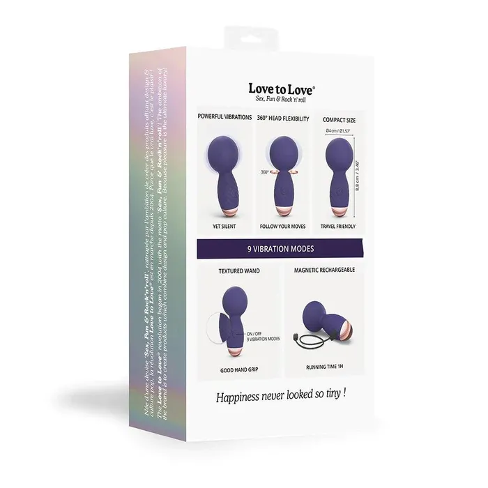 Love To Love Itsy Bitsy Midnight Indigo Tiny Wand Rechargeable Lovely Planet Vibrators