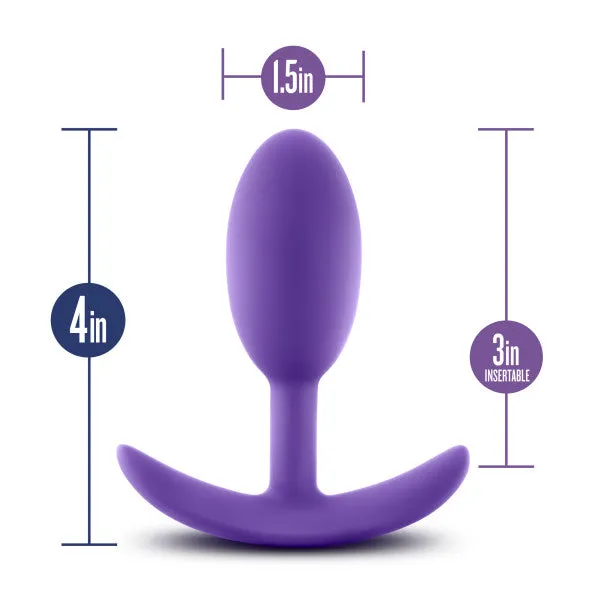 Luxe Medium Wearable Silicone Vibra Slim Plug Purple Blush Anal