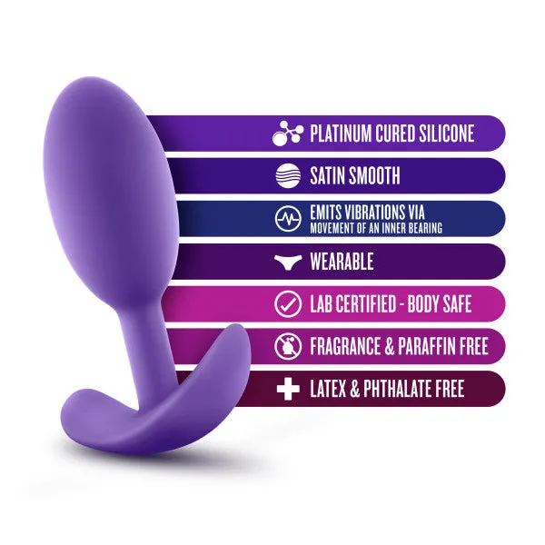 Luxe Medium Wearable Silicone Vibra Slim Plug Purple Blush Anal