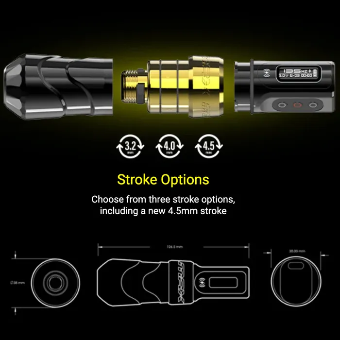Male Sex Toys FK Irons FK Irons Flux Max Tattoo Machine with 2 PowerBolt 20 Pick Stroke Length and Color