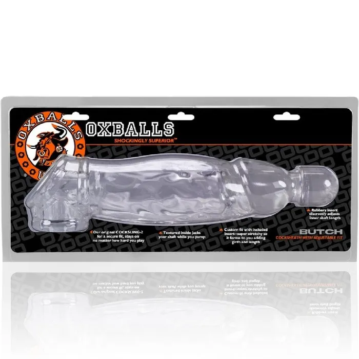 Male Sex Toys Oxballs OxBalls Butch Cocksheath Penis Extender with Ball Strap Clear