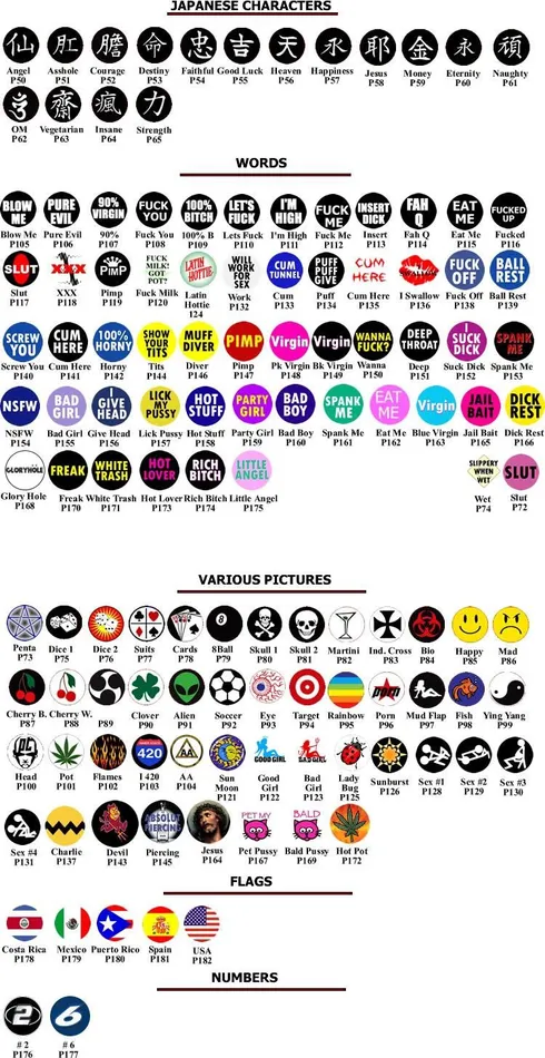 Male Sex Toys Painful Pleasures 14g 58 Mixed 8mm Logo Tongue Ring Pictures Words Price Per 10