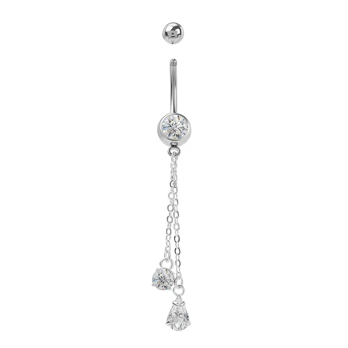 Male Sex Toys Painful Pleasures 14g 716 Glimmer Drop Dangle Belly Button Ring