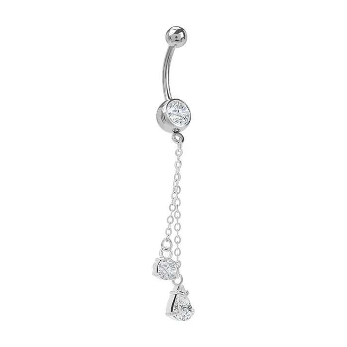 Male Sex Toys Painful Pleasures 14g 716 Glimmer Drop Dangle Belly Button Ring