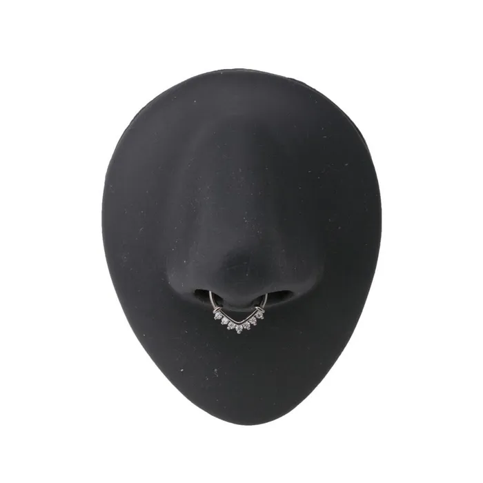 Male Sex Toys Painful Pleasures 16g Steel Septum Clicker VShaped Ring with Crystals Price Per 1