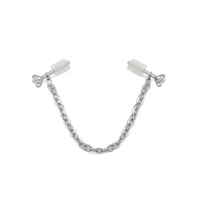 Male Sex Toys Painful Pleasures 20g 14 Crystal Nose Bone Jewelry Set One Pair with Chain Plus Two Studs