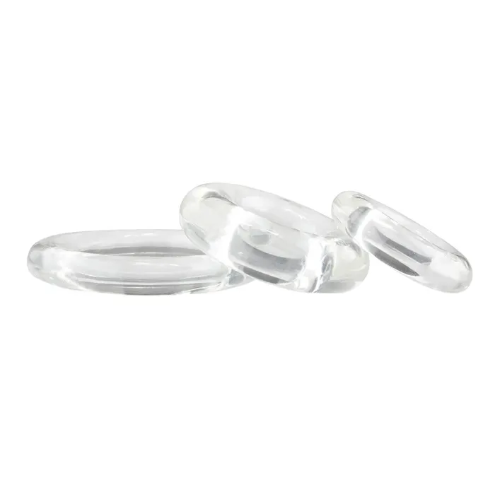 Male Sex Toys Screaming O Ringo 3 piece Cock Ring Set Clear