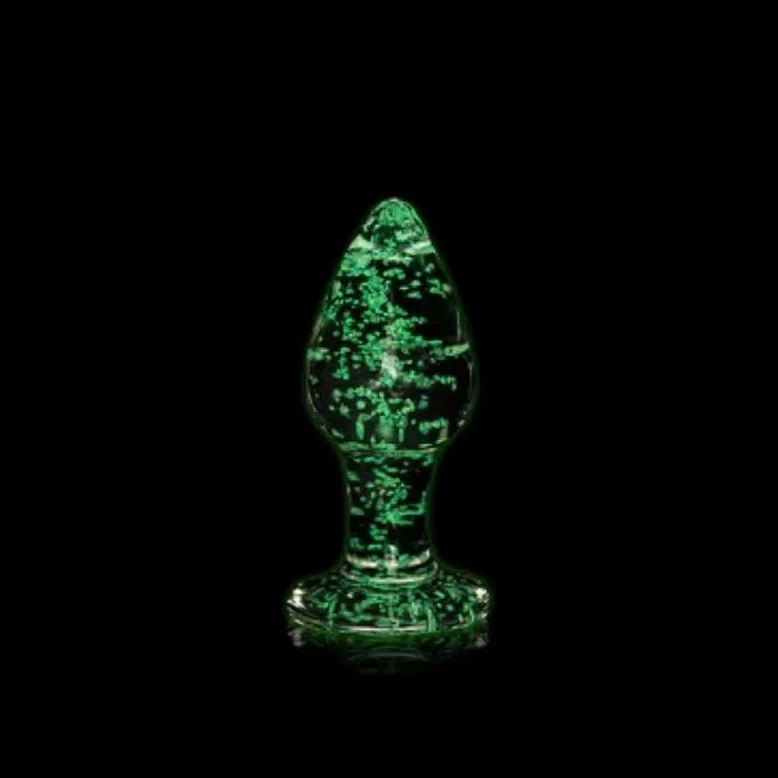 Male Sex Toys Shots Glow in the Dark Glass Anal Plug Small