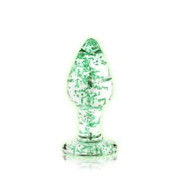 Male Sex Toys Shots Glow in the Dark Glass Anal Plug Small