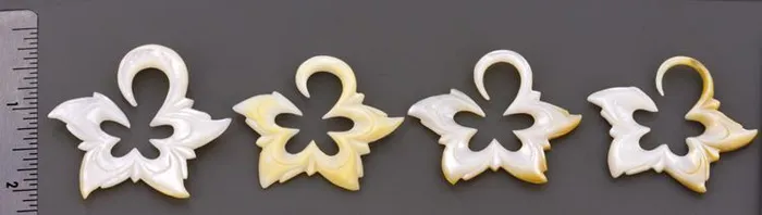 Mother of Pearl Star Flower Hanger 2mm to 95mm Price Per 2 Elementals Organics Anal