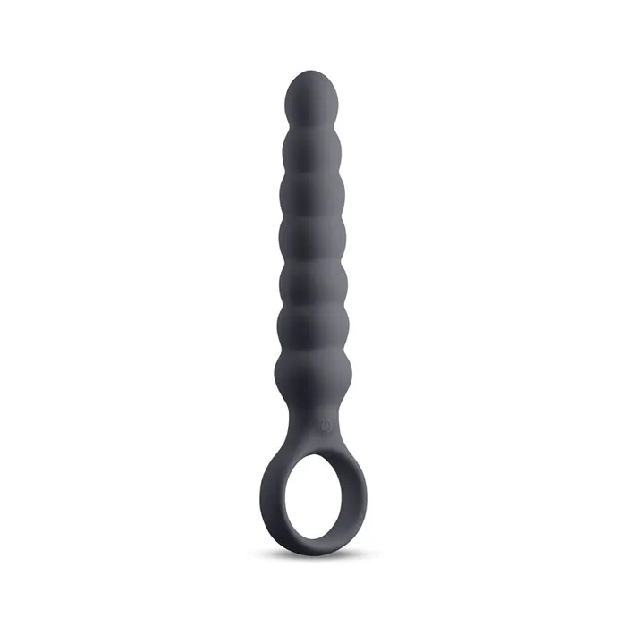 NS Novelties Anal Lucent Vibrating Anal Probe with Finger Loop Black