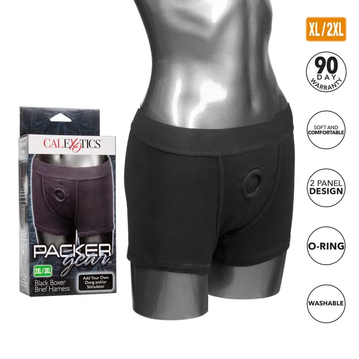 Packer Gear Black Boxer Brief Harness California Exotics Female Sex Toys