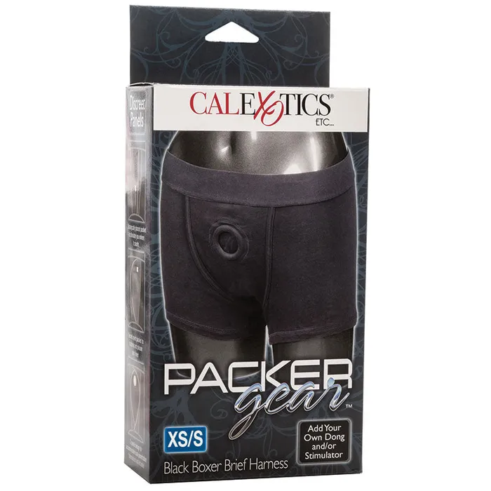 Packer Gear Black Boxer Brief Harness California Exotics Female Sex Toys