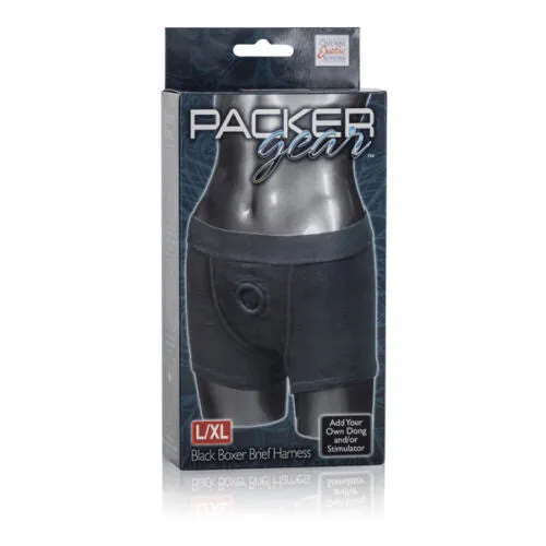 Packer Gear Black Boxer Brief Harness California Exotics Female Sex Toys