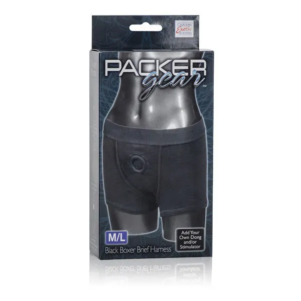Packer Gear Black Boxer Brief Harness California Exotics Female Sex Toys