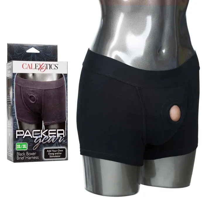 Packer Gear Black Boxer Brief Harness California Exotics Female Sex Toys