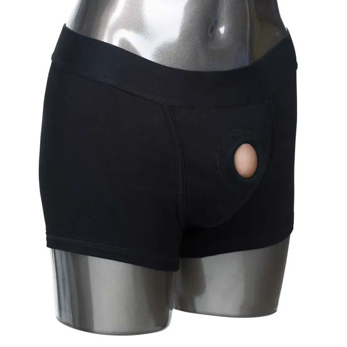 Packer Gear Black Boxer Brief Harness California Exotics Female Sex Toys