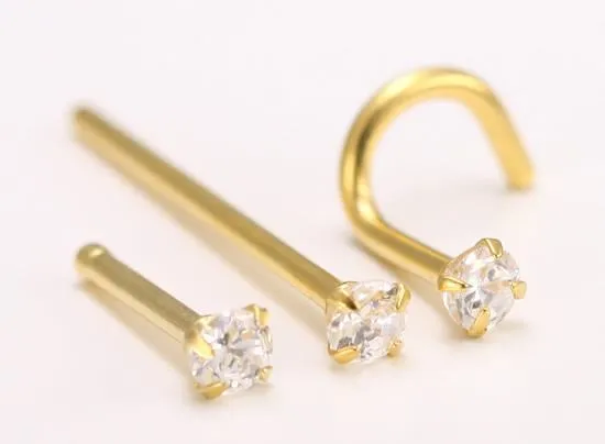 Painful Pleasures 18g Nose Bone Screw or Fishtail with 25mm CZ 24kt gold plated Price Per 1 Female Sex Toys Painful Pleasures 18g Nose Bone Screw or Fishtail with 25mm CZ 24kt gold plated Price Per 1 Female Sex Toys