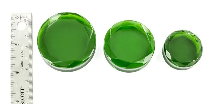 Painful Pleasures Anal Double Faceted GREEN Glass Plug Price Per 1 Painful Pleasures Anal Double Faceted GREEN Glass Plug Price Per 1