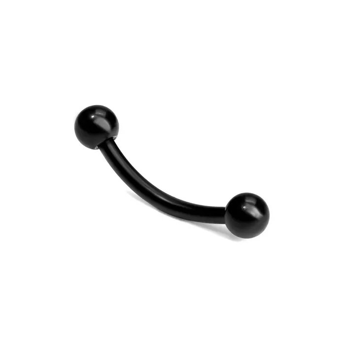 Painful Pleasures Dildos 16g Externally Threaded PVD Black Titanium Bent Barbell w Balls Price Per 1 Painful Pleasures Dildos 16g Externally Threaded PVD Black Titanium Bent Barbell w Balls Price Per 1
