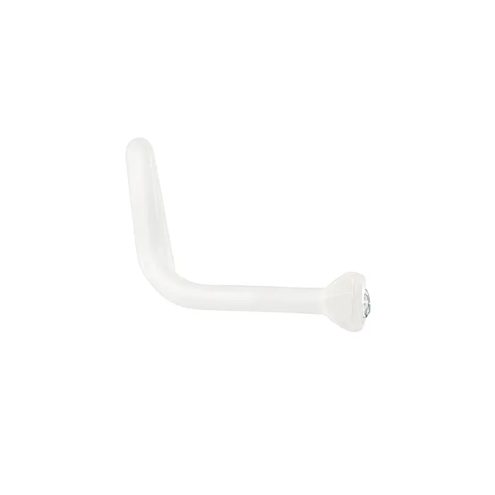 Painful Pleasures Female Sex Toys 18g BioPlastic Bezel Set Gem Nose Screw Body Jewelry