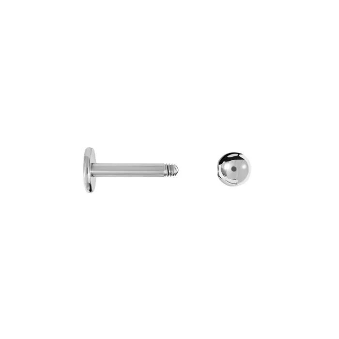 Painful Pleasures Male Sex Toys 16g Externally Threaded Titanium Labret Post w Ball Price Per 1
