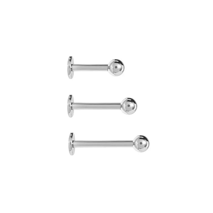 Painful Pleasures Male Sex Toys 16g Externally Threaded Titanium Labret Post w Ball Price Per 1
