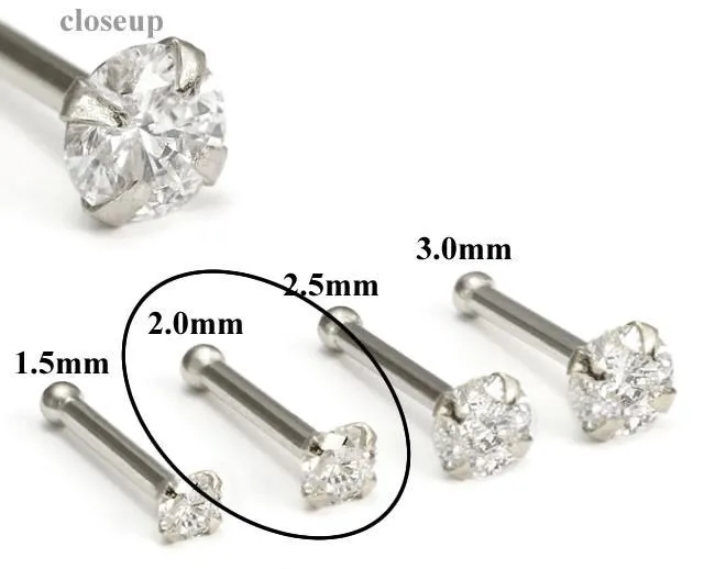 Painful Pleasures Male Sex Toys 20g Platinum Crystal Nose Bone