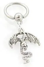 Painful Pleasures Male Sex Toys Skull Toting Dragon Captive Ring