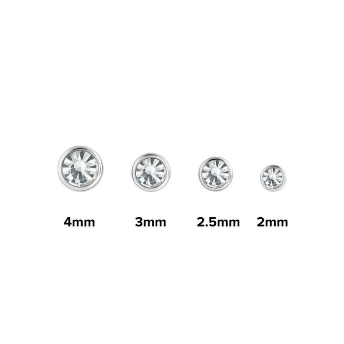 Painful Pleasures Vibrators 18g 16g Internally Threaded 25mm Swarovski Jewel Top Price Per 1