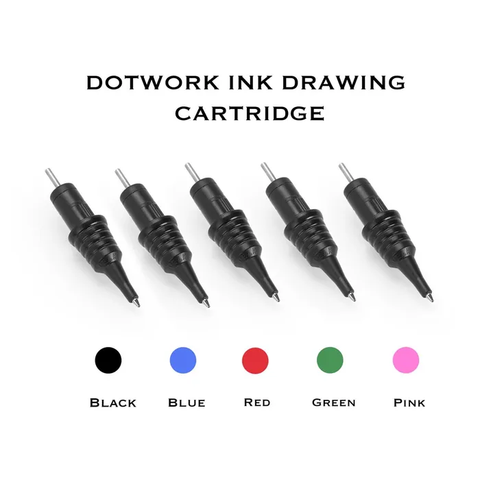 Peak Anal Peak Dotwork Ballpoint Pen Drawing Cartridges Pick Color Box of 20