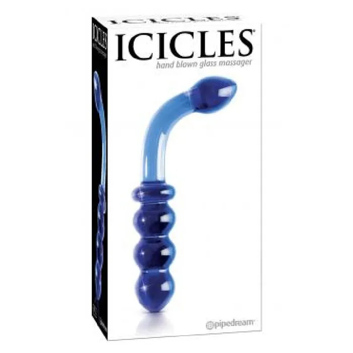 Pipedream Products Dildos Icicles 31 Blue 7 Inch Glass GSpot and PSpot Dildo