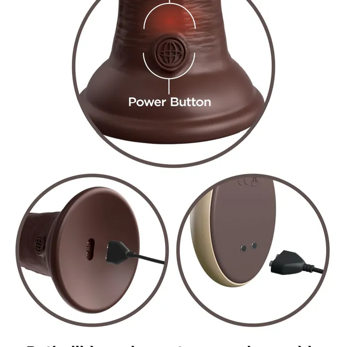 Pipedream Products King Cock Elite 7 Vibrating Silicone Dual Density Dildo Chocolate Female Sex Toys