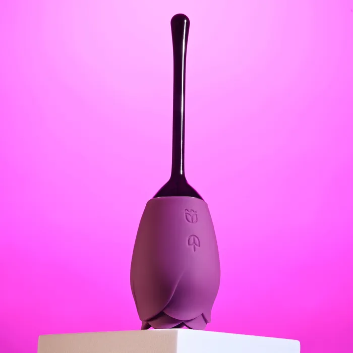 Playboy Petal Flicking Tongue Double Ended Rose with Vibrating Stem Evolved Novelties Female Sex Toys
