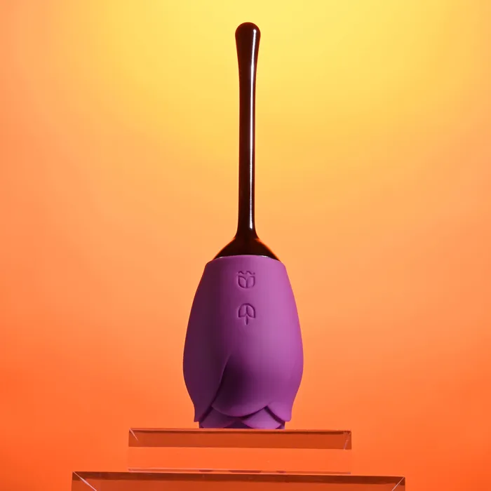 Playboy Petal Flicking Tongue Double Ended Rose with Vibrating Stem Evolved Novelties Female Sex Toys