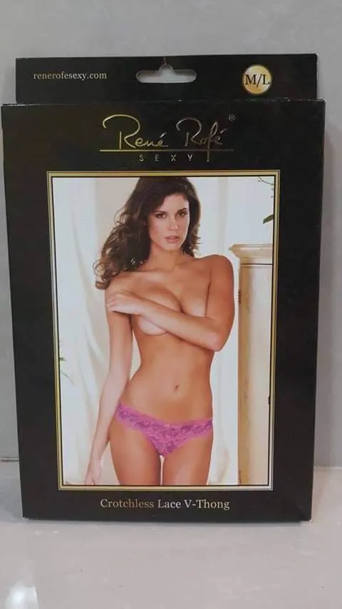 Pleasher Spot Teddies And Bodies Crotchless Lace Thong