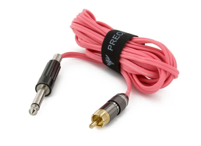Polarized Silicone Wire Pink RCA Cord 8 ft Precision Vibrators