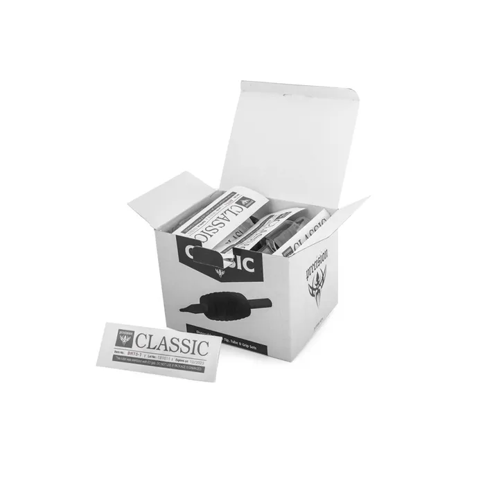 Precision Male Sex Toys Classic Tube Grip Sets 1 Black Disposable Grip Box of 25