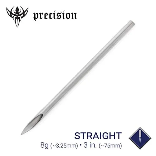Precision Needles 8g Sterilized 3 Body Piercing Needles Box of 50 Female Sex Toys