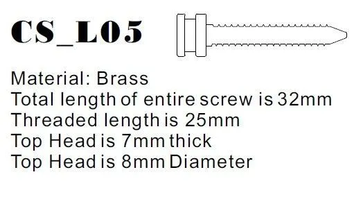 Precision Vibrators Long Brass Contact Screw M4 Metric Version 5